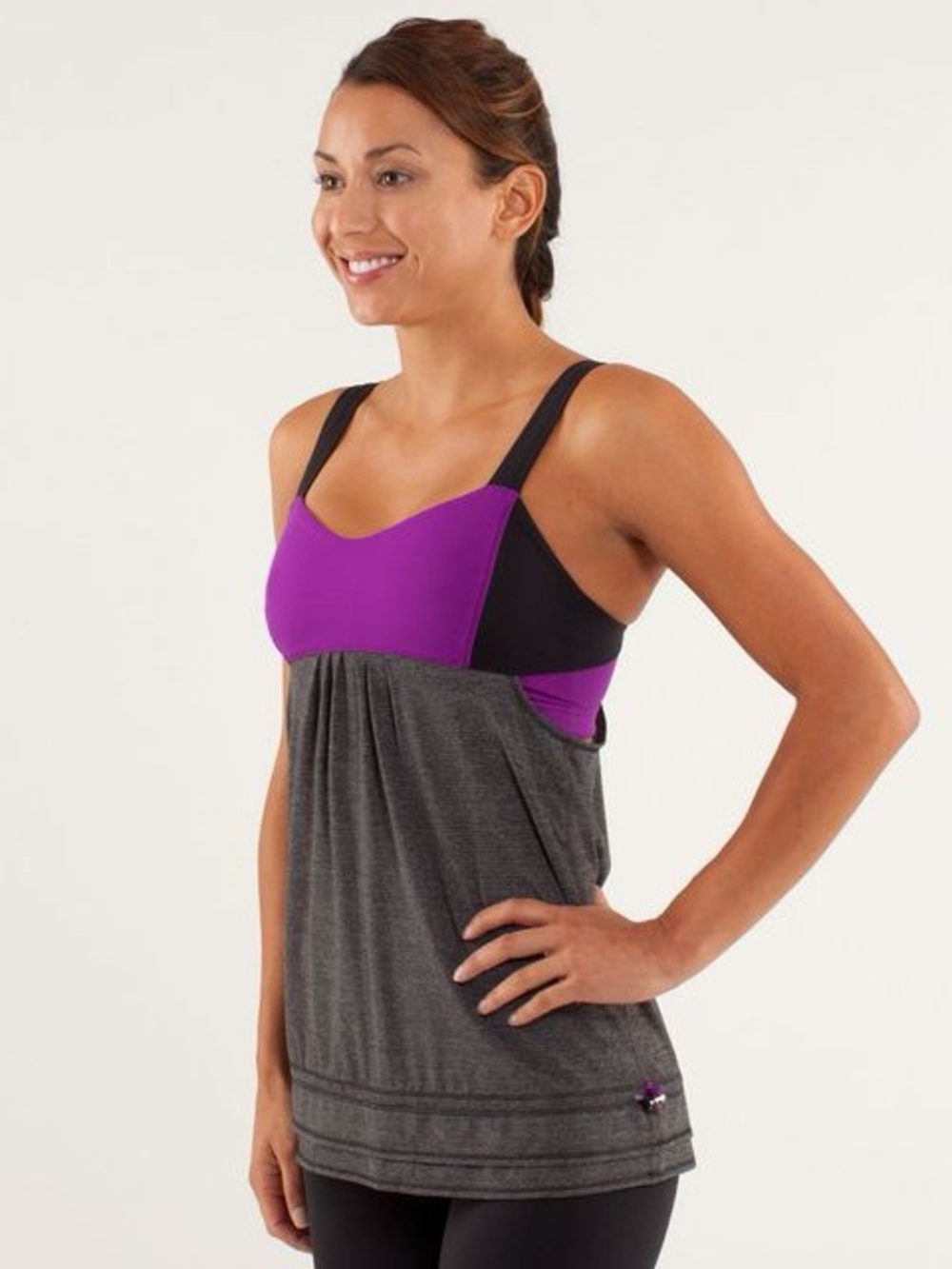Lululemon Back on track tank purple and grey size 4